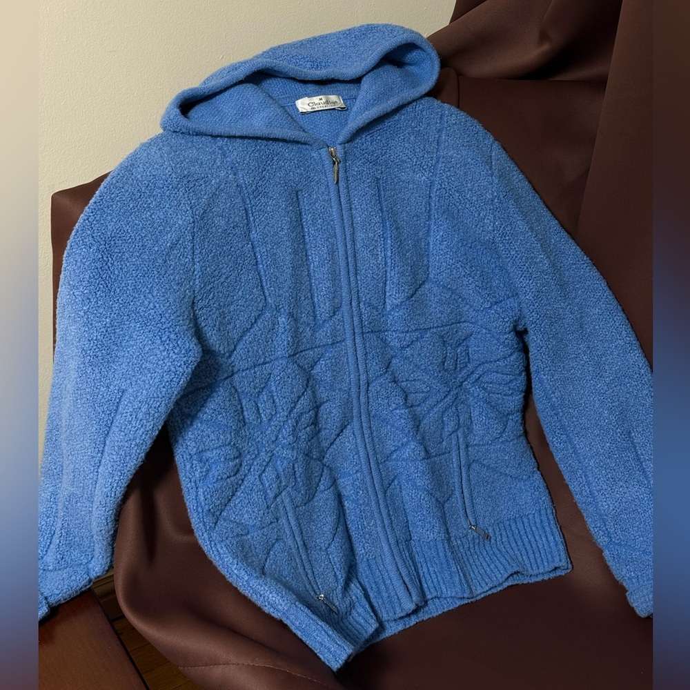 Blue Hooded Zip-Up Jacket